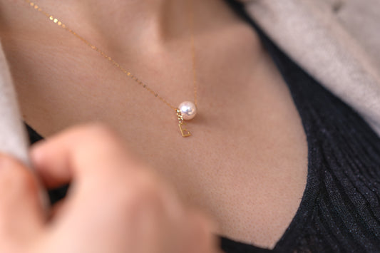 Akoya Pearl Pendant Necklace - CLASSIC - 18K Gold Fortune Wheel