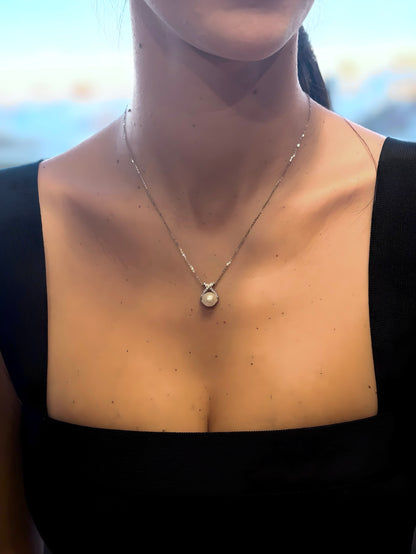 Pearl Necklace - Lucy - White Freshwater Pearl Pendant